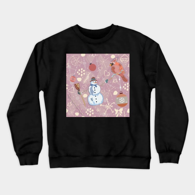 Cardinal and Snowman Crewneck Sweatshirt by Creative Meadows